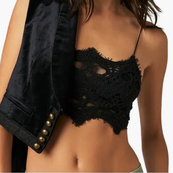 FREE PEOPLE Athena Bralette in Black Size Large - Picture 2 of 13
